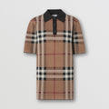 Burberry Check Silk Blend Jacquard Polo Shirt