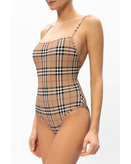 Burberry Vintage Check Swimsuit in Archive Beige