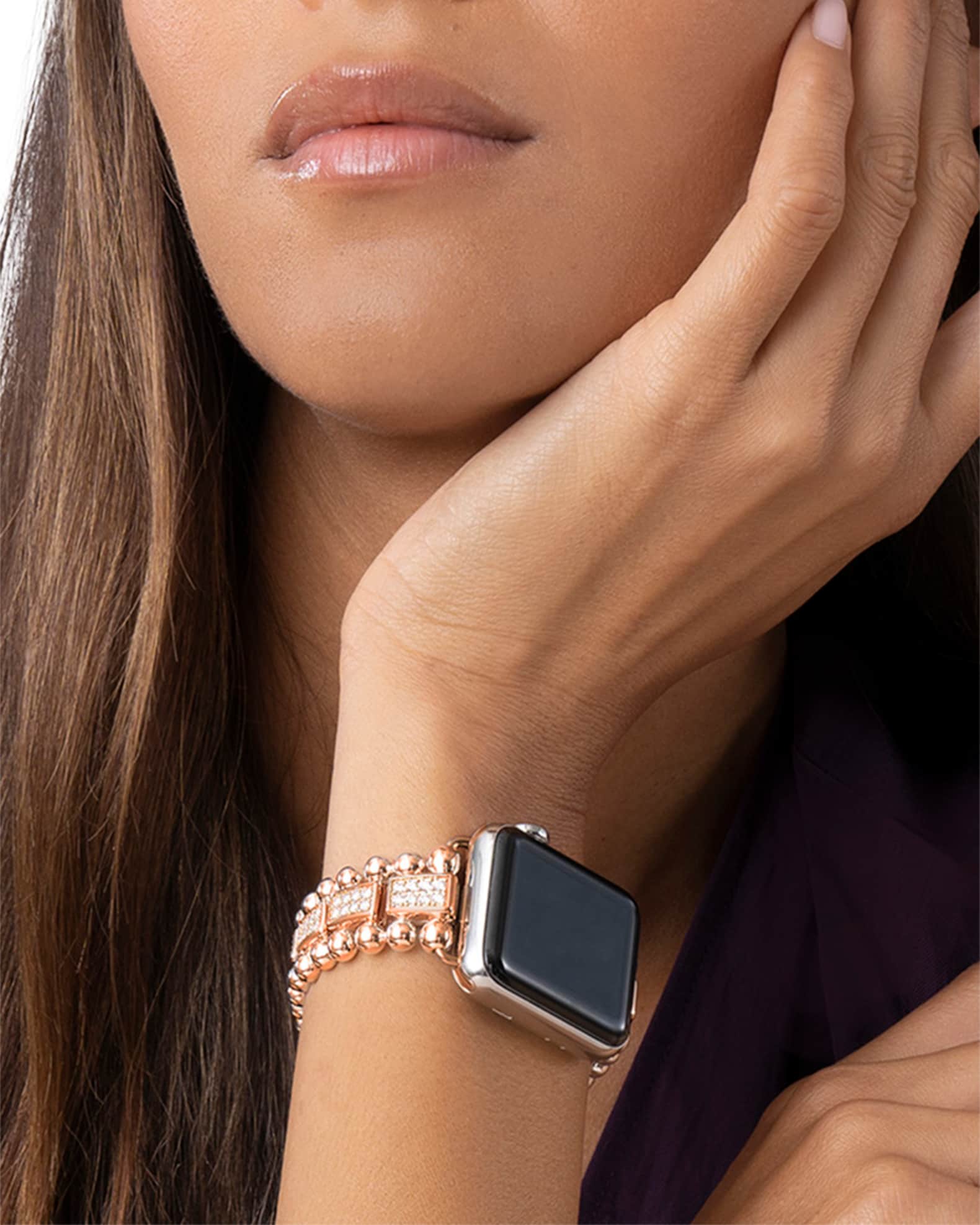 Strap for Apple Watches Rose Gold with Ombre Link Bracelet Strap
